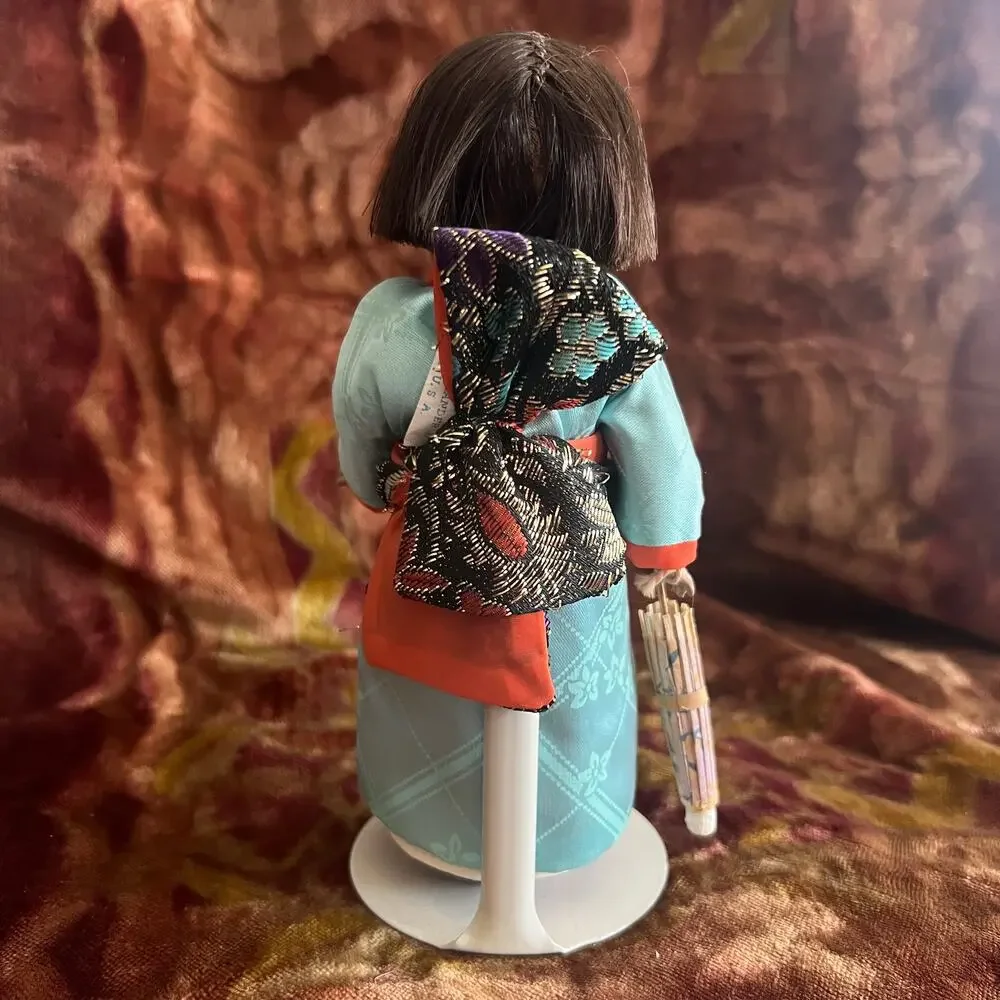 Vintage 80s Madame Alexander Japanese Girl Doll 570 Kimono Wagasa 8 Inch Japan
